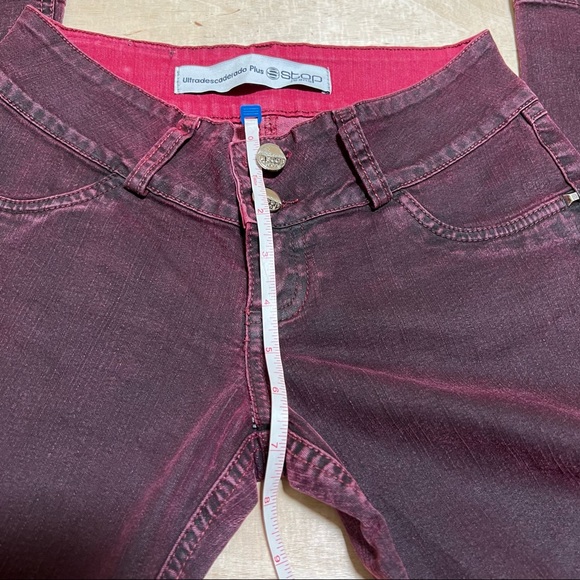 Ultradescaderado plus STOP jeans burgundy size 6 tall - Picture 4 of 8